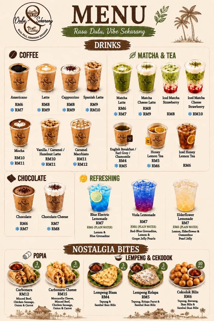 Poster menu minuman Warung Santai